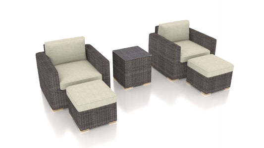 Harmonia Living Conversation Set Canvas Flax Harmonia Living - Dune 5 Piece Club Chair Set