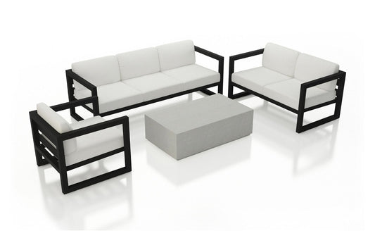 Harmonia Living Conversation Set Canvas Natural Harmonia Living - Avion Mason 4 Piece Sofa Loveseat Set