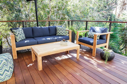 Harmonia Living Conversation Set Harmonia Living - 83.5" Teak Sofa with Sunbrella Cushions | Ando Sofa | HL-ANDO-TK-S