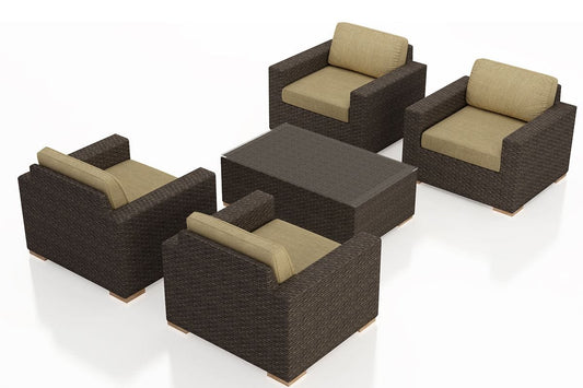 Harmonia Living Conversation Set Heather Beige Harmonia Living - Arden 5 Piece 4-Seat Club Chair Set | HL-ARD-CH-5CC4