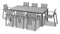Harmonia Living Outdoor Dining Set Slate/Concrete Harmonia Living - Lift 9 Piece Extendable Dining Set - Black/Black/Concrete
