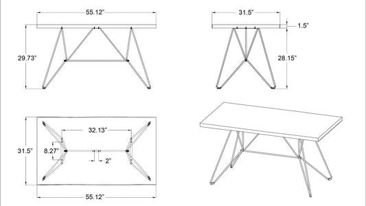 Harmonia Living Outdoor Furniture Harmonia Living - Hairpin Rectangular Dining Table