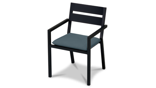 Harmonia Living Outdoor Furniture Harmonia Living - Pacifica Dining Arm Chair - Black | HL-PAC-BK-DAC