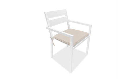 Harmonia Living Outdoor Furniture Harmonia Living - Pacifica Dining Arm Chair - White | HL-PAC-WHT-DAC