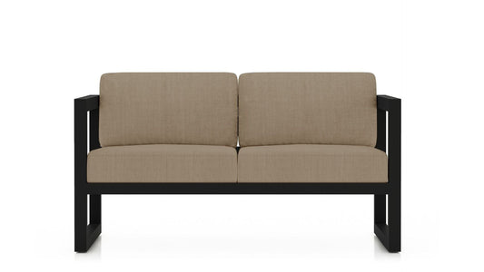 Harmonia Living Outdoor Furniture Heather Beige Harmonia Living - Avion Loveseat - Black | HL-AVN-BK-LS