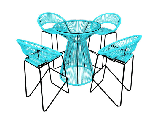 Harmonia Living Outdoor Sets Glacier Blue Harmonia Living - Acapulco 5 Piece Bar Set - Glacier Blue