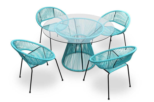 Harmonia Living Outdoor Sets Glacier Blue Harmonia Living - Acapulco 5 Piece Dining Set - Glacier Blue
