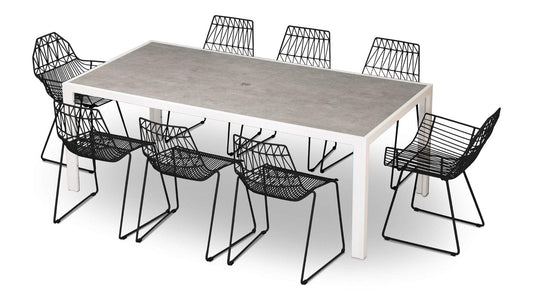 Harmonia Living Outdoor Sets Harmonia Living - Ace 9 Piece Dining Set - Matte Black