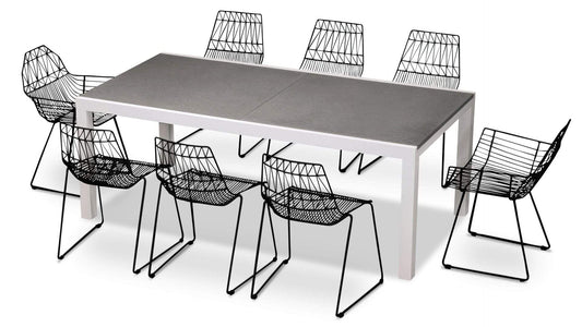 Harmonia Living Outdoor Sets Harmonia Living - Ace 9 Piece Extendable Dining Set - Matte Black