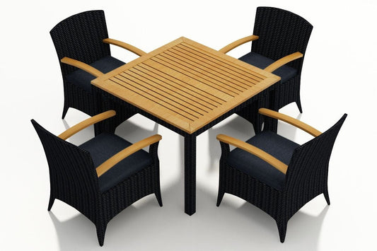 Harmonia Living Outdoor Sets Harmonia Living - Arbor 5 Piece Arm Square Dining Set
