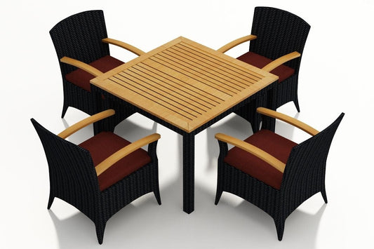 Harmonia Living Outdoor Sets Harmonia Living - Arbor 5 Piece Arm Square Dining Set
