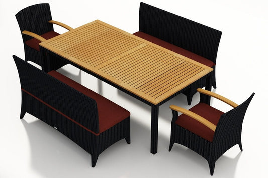 Harmonia Living Outdoor Sets Harmonia Living - Arbor 5 Piece Bench Dining Set