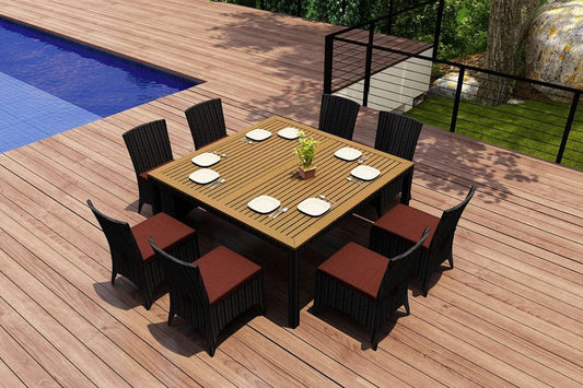 Harmonia Living Outdoor Sets Harmonia Living - Arbor 9 Piece Square Dining Set