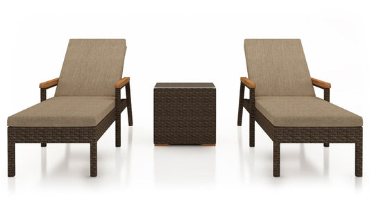 Harmonia Living Outdoor Sets Harmonia Living - Arden 3 Piece Reclining Chaise Lounge Set