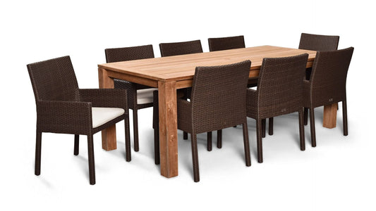 Harmonia Living Outdoor Sets Harmonia Living - Arden Teak 9 Piece Dining Set