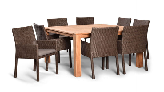 Harmonia Living Outdoor Sets Harmonia Living - Arden Teak 9 Piece Square Dining Set