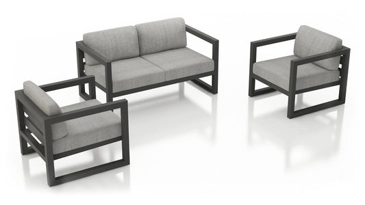 Harmonia Living Outdoor Sets Harmonia Living - Avion 3 Piece Loveseat Set - Black
