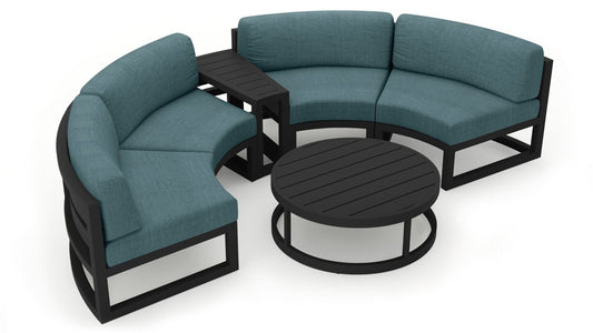 Harmonia Living Outdoor Sets Harmonia Living - Avion 4 Piece Curve Sectional Set