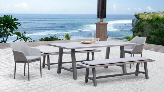 Harmonia Living Outdoor Sets Harmonia Living - Commons 5 Piece Bench Dining Set