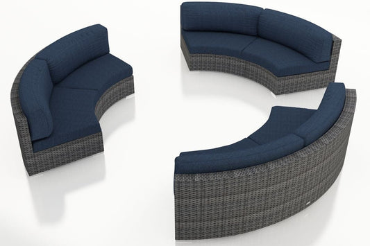 Harmonia Living Outdoor Sets Harmonia Living - District 3 Piece Curved Sectional Set