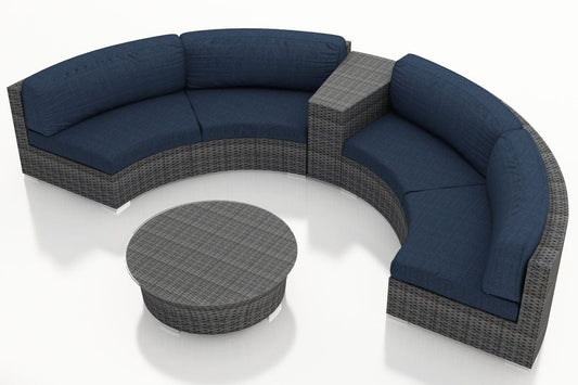 Harmonia Living Outdoor Sets Harmonia Living - District 4 Piece Curved Sectional Set