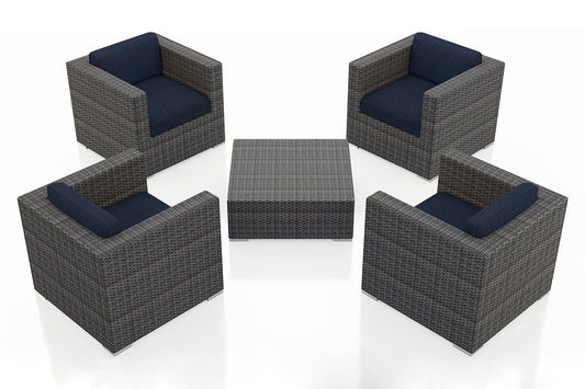 Harmonia Living Outdoor Sets Harmonia Living - District 5 Piece 4-Seat Club Chair Set