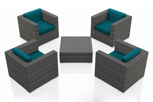 Harmonia Living Outdoor Sets Harmonia Living - District 5 Piece 4-Seat Club Chair Set