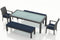 Harmonia Living Outdoor Sets Harmonia Living - District 5 Piece 8-Seat Bench Dining Set