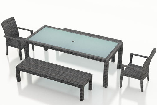 Harmonia Living Outdoor Sets Harmonia Living - District 5 Piece 8-Seat Bench Dining Set