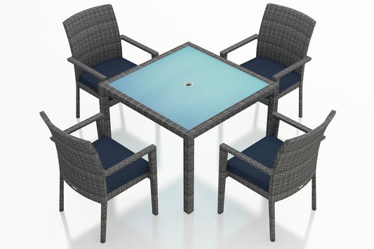 Harmonia Living Outdoor Sets Harmonia Living - District 5 Piece Arm Square Dining Set