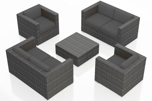 Harmonia Living Outdoor Sets Harmonia Living - District 5 Piece Double Loveseat Set