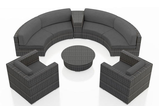 Harmonia Living Outdoor Sets Harmonia Living - District 6 Piece Curved Sectional Set