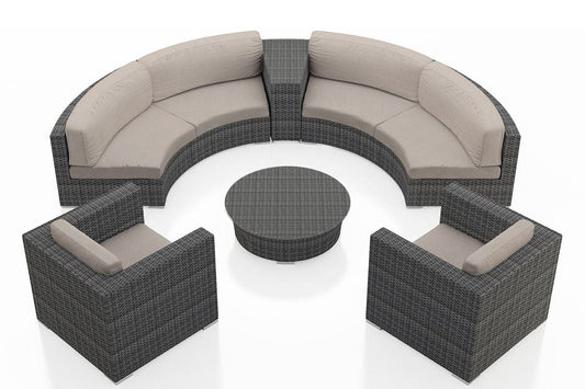 Harmonia Living Outdoor Sets Harmonia Living - District 6 Piece Curved Sectional Set