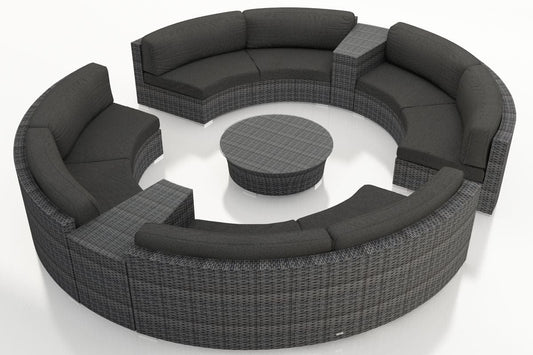 Harmonia Living Outdoor Sets Harmonia Living - District 7 Piece Curved Sectional Set