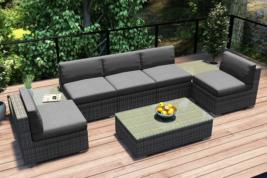 Harmonia Living Outdoor Sets Harmonia Living - District 8 Piece 5-Seat Sectional Set