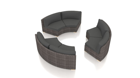 Harmonia Living Outdoor Sets Harmonia Living - Dune 3 Piece Curve Sectional Set