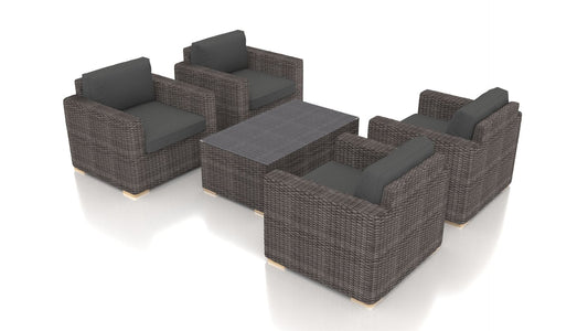 Harmonia Living Outdoor Sets Harmonia Living - Dune 5 Piece 4-Seat Club Chair Set