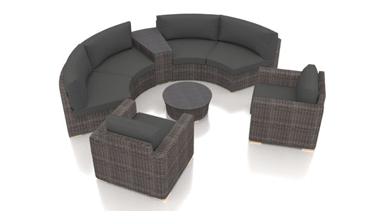 Harmonia Living Outdoor Sets Harmonia Living - Dune 6 Piece Curved Sectional Set