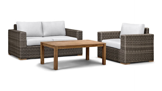 Harmonia Living Outdoor Sets Harmonia Living - Dune Teak 3 Piece Loveseat Set