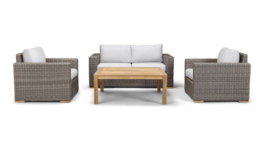 Harmonia Living Outdoor Sets Harmonia Living - Dune Teak 4 Piece Loveseat Set