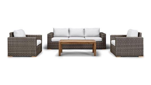 Harmonia Living Outdoor Sets Harmonia Living - Dune Teak 4 Piece Sofa Club Chair Set