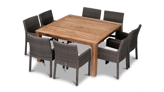 Harmonia Living Outdoor Sets Harmonia Living - Dune Teak 9 Piece Square Dining Set