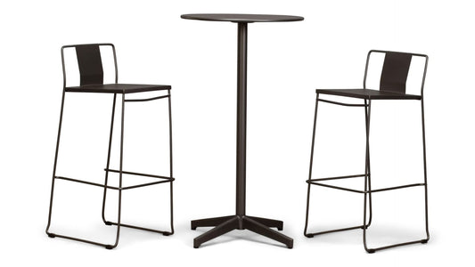 Harmonia Living Outdoor Sets Harmonia Living - Frank 3 Piece Bar Set - Matte Coal - Matte Coal