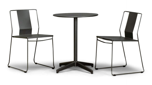 Harmonia Living Outdoor Sets Harmonia Living - Frank 3 Piece Dining Set - Matte Coal - Matte Coal