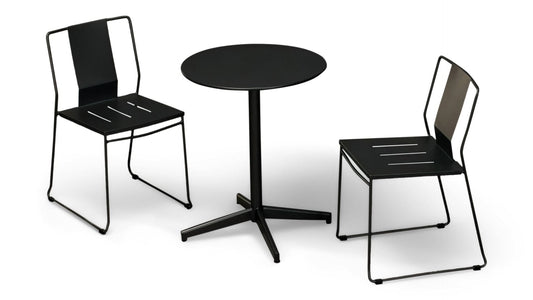 Harmonia Living Outdoor Sets Harmonia Living - Frank 3 Piece Dining Set - Matte Coal - Matte Coal