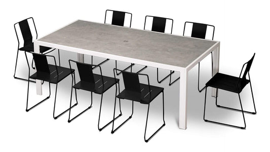 Harmonia Living Outdoor Sets Harmonia Living - Frank 9 Piece Dining Set - Matte Coal