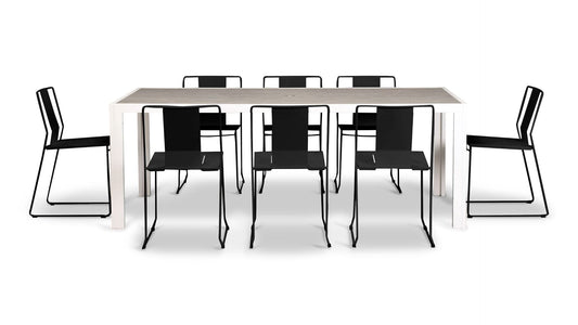 Harmonia Living Outdoor Sets Harmonia Living - Frank 9 Piece Dining Set - Matte Coal