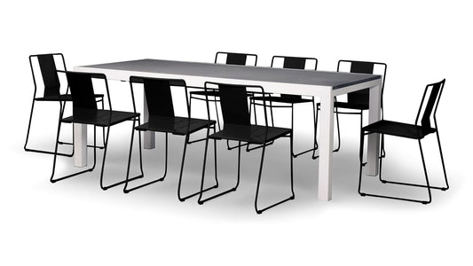 Harmonia Living Outdoor Sets Harmonia Living - Frank 9 Piece Extendable Dining Set - Matte Coal