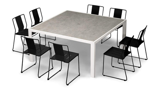 Harmonia Living Outdoor Sets Harmonia Living - Frank 9 Piece Square Dining Set - Matte Coal