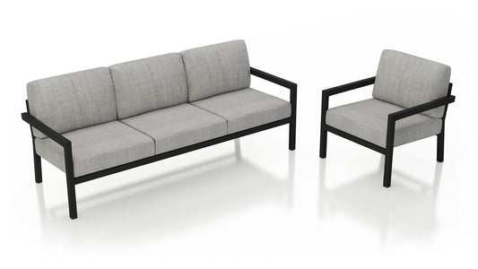 Harmonia Living Outdoor Sets Harmonia Living - Pacifica 2 Piece Sofa Set - Black